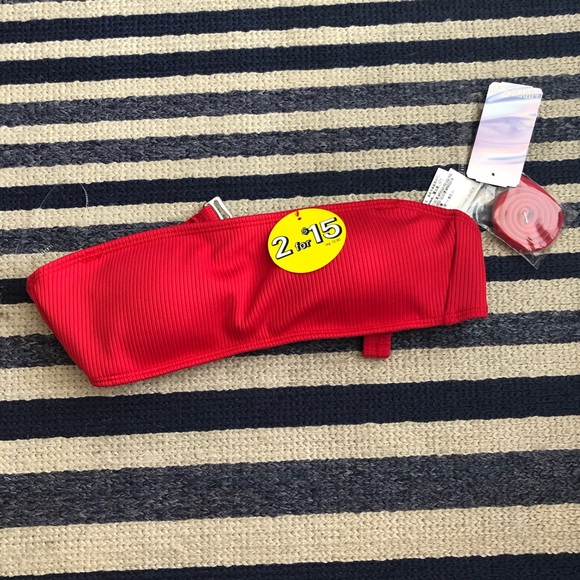 Red Bandeau Bikini Top - Picture 2 of 2